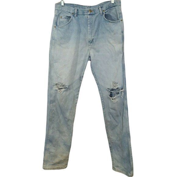 Wrangler Other - Thrashed Destroyed Faded Wrangler Jeans Size 36 x 38 Trashed Holes Stained